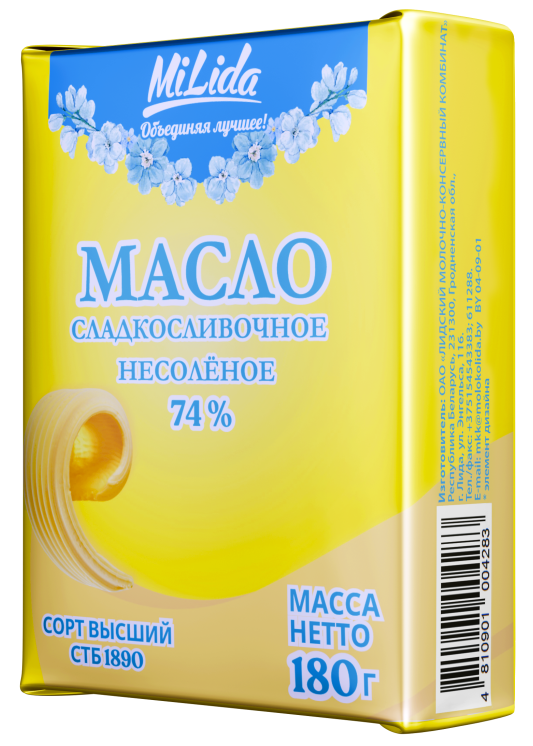 Масло сладкосливочное несоленое 74 %