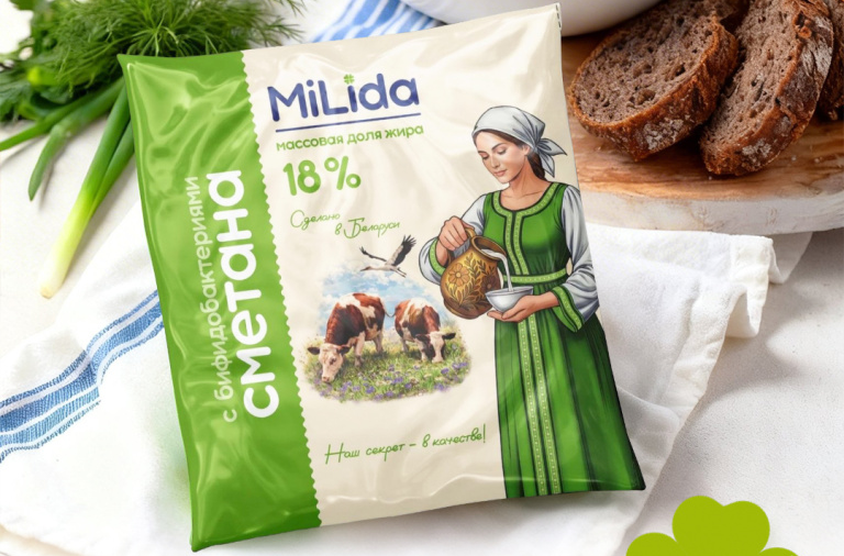 Встречайте новинку от MiLida — сметана 18% с бифидобактериями.