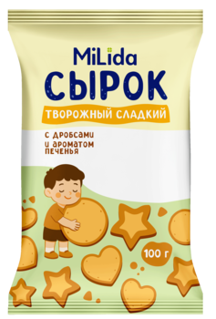Сырок творожный сладкий с дробсами и ароматом печенья